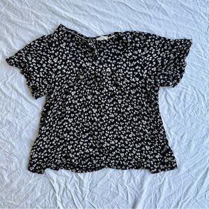 FatFace Floral Flutter Sleeve Top